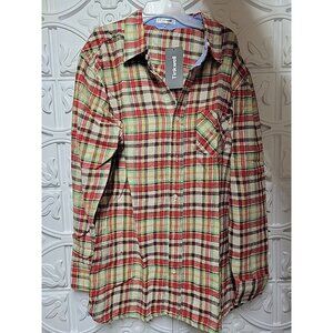 Tinkwell Mens Button Down Shirt Plaid Cotton Long Sleeve Regular Fit Medium